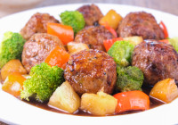 Teriyaki Pineapple Meatballs Shot