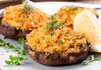 Crab Stuffed Portobello Mushrooms Shot