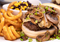 Mushroom Swiss Burger Shot