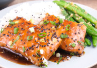 Honey Garlic Glazed Salmon Shot