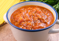 Homemade Spaghetti Sauce with Fresh Tomatoes Shot