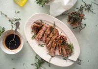 Grilled Flat Iron Steak Shot