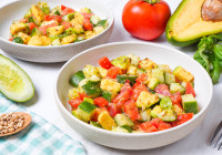 Cucumber Tomato Avocado Salad Shot