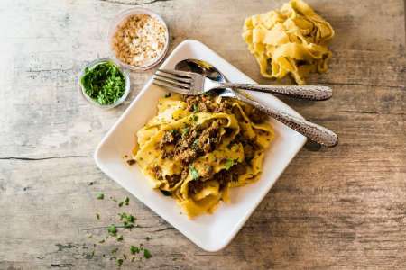 Homemade Pappardelle and Bolognese