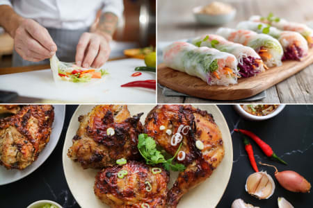 Vietnamese Street Food: Rolls and Lemongrass Chicken
