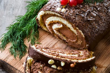 Classic Holiday Yule Log Cake