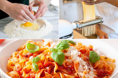 Homemade Fettuccine and Chicken Marinara