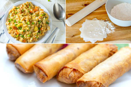 Eggs Rolls and Fried Rice