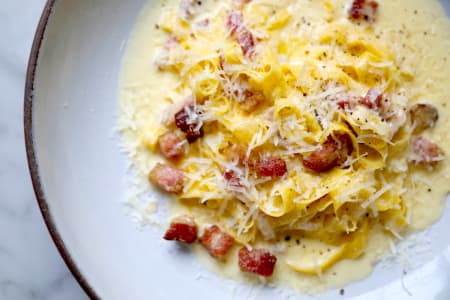 Homemade Fettuccini Carbonara