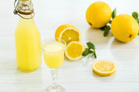 Homemade Limoncello and Cream Liqueur