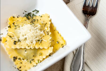 Handmade Ravioli and Tiramisu