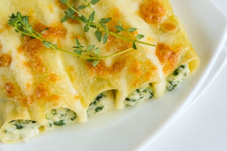 Homemade Cannelloni and Panna Cotta