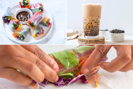 Handmade Bubble Tea and Salad Rolls
