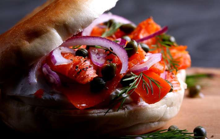 carrot lox is a perfect vegan breakfast complement to a bagel