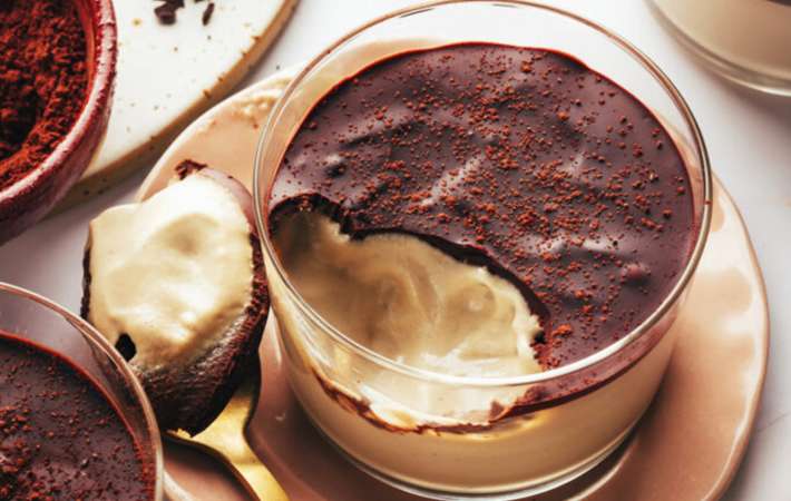 vegan tiramisu pudding cups are a creamy, no-bake vegan gluten free dessert