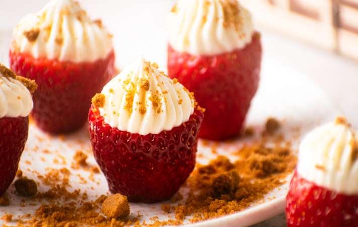 cheesecake stuffed strawberries are a simple and easy strawberry dessert