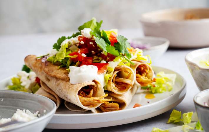 chicken flautas are bursting with flavors and different textures