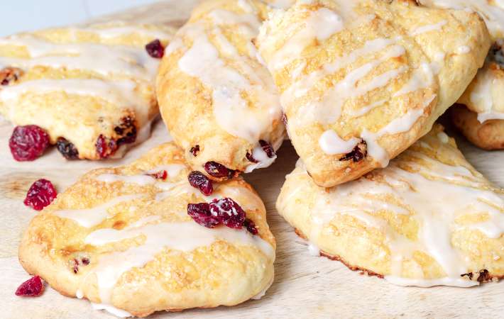 cranberry orange scones are a citrusy make ahead christmas breakfast idea