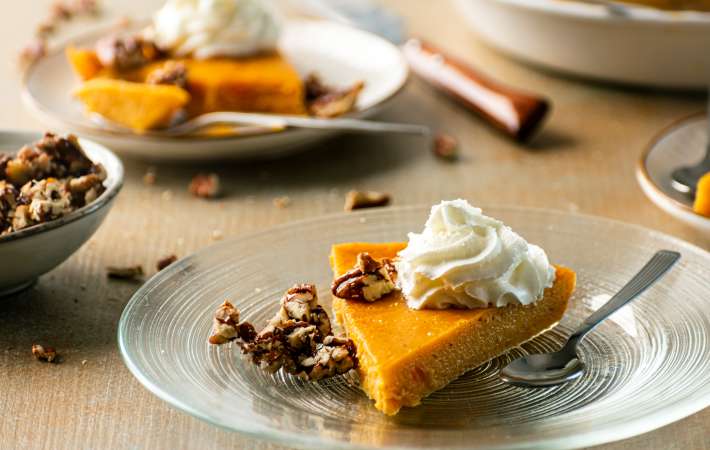 crustless pumpkin pie is a luscious gluten free custard pie