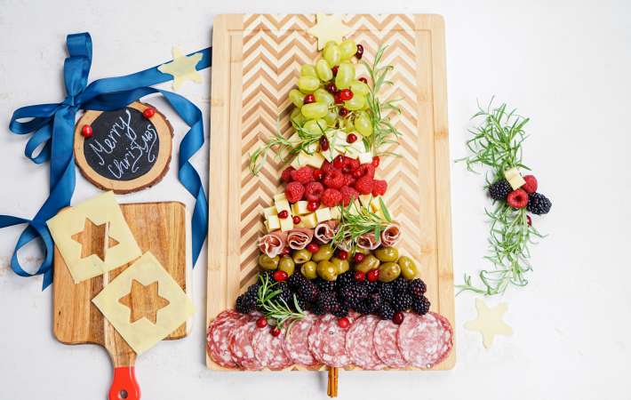 christmas charcuterie board is a festive healthy christmas appetizer