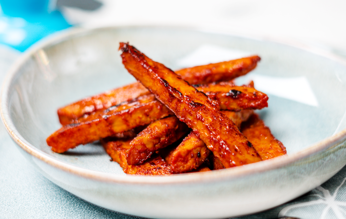 tempeh bacon is a vegan savory christmas breakfast idea