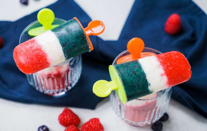 red white and blue popsicles are a refined sugar free gluten free treat