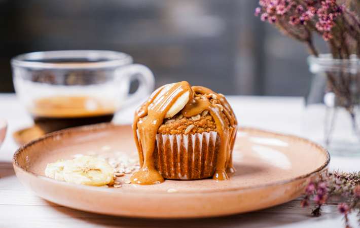 almond flour banana muffins are tender, vegan and gluten free