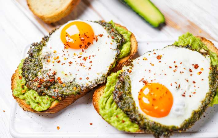 pesto eggs are a flavorful christmas breakfast idea