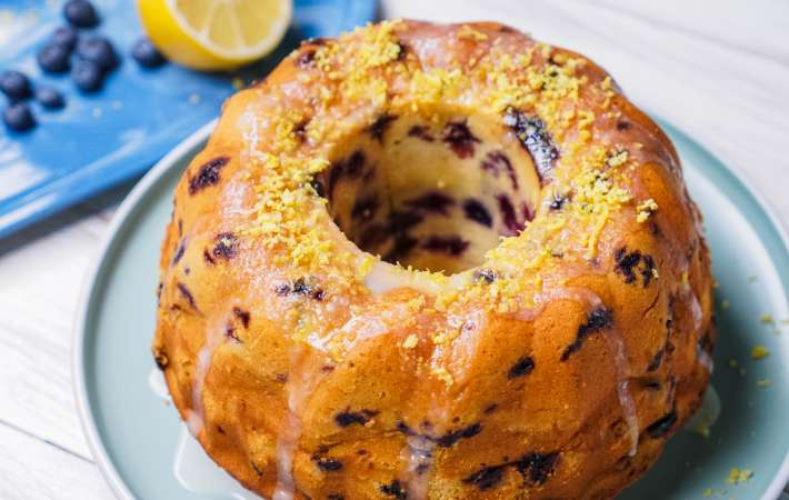 lemon blueberry pound cake is a citrusy barbecue summer dessert