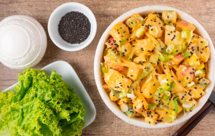 korean potato salad is a unique potato side dish 