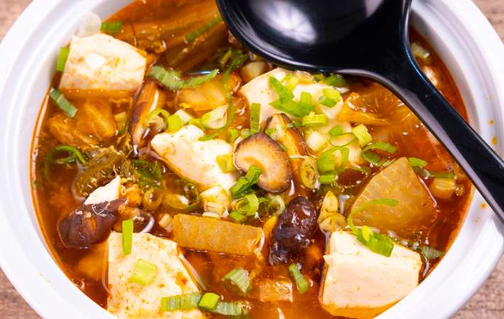 korean tofu soup is a hearty and satisfying vegetarian soup recipe