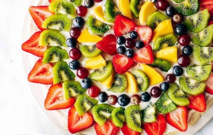 enjoy fresh summer fruit with fruit pizza