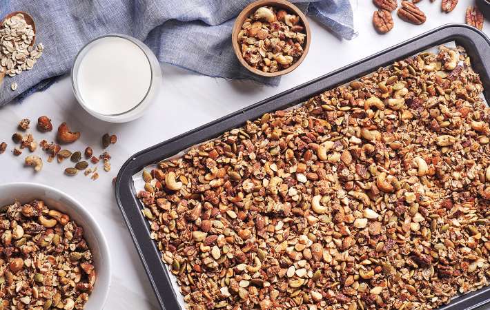 gluten free granola is an easy make ahead christmas breakfast idea
