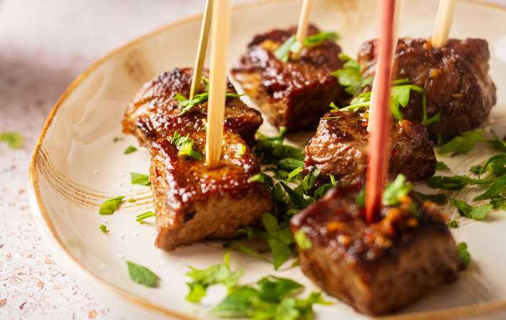 garlic butter steak bites is a savory low carb healthy game day appetizer