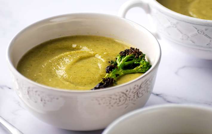 instant pot broccoli cheddar soup is a smooth and creamy keto lunch idea
