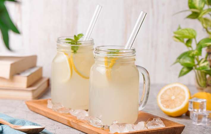 cold and refreshing frozen lemonade is tart and sweet