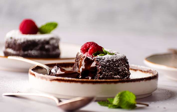 rich and decadent gluten free chocolate lava cake 