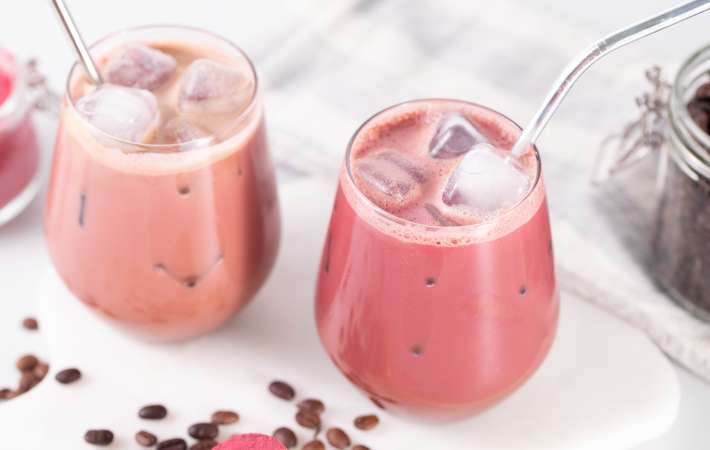 pink velvet macchiato is an easy gluten free summer dessert 