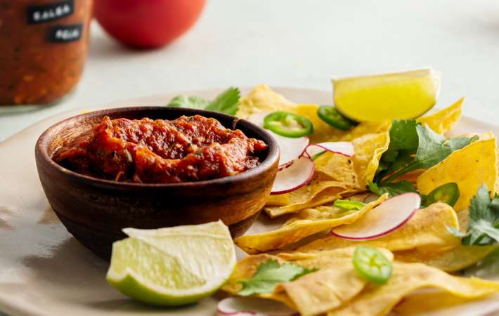salsa roja is a quick and low carb mexican side dish