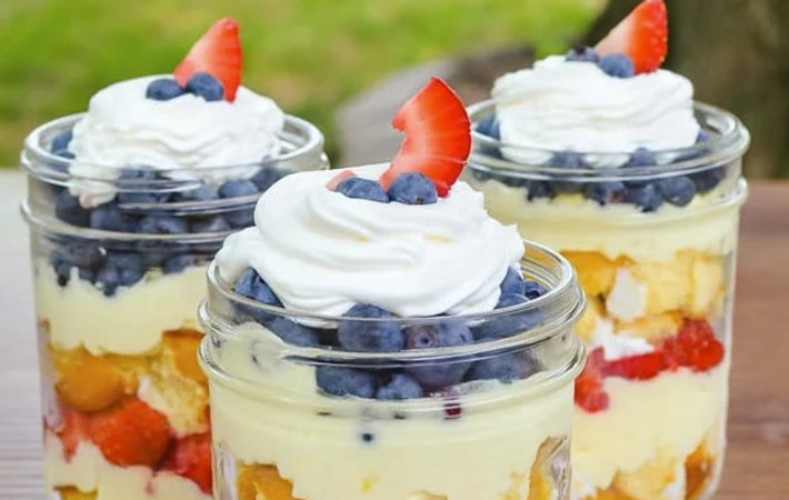 refreshing lemon mousse fruit parfaits make a delicious summer dessert