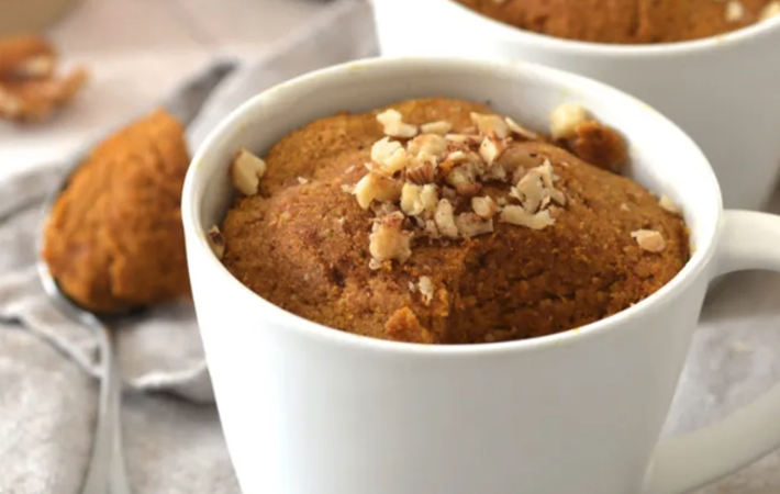 pumpkin mug cake is an easy dairy free gluten dessert