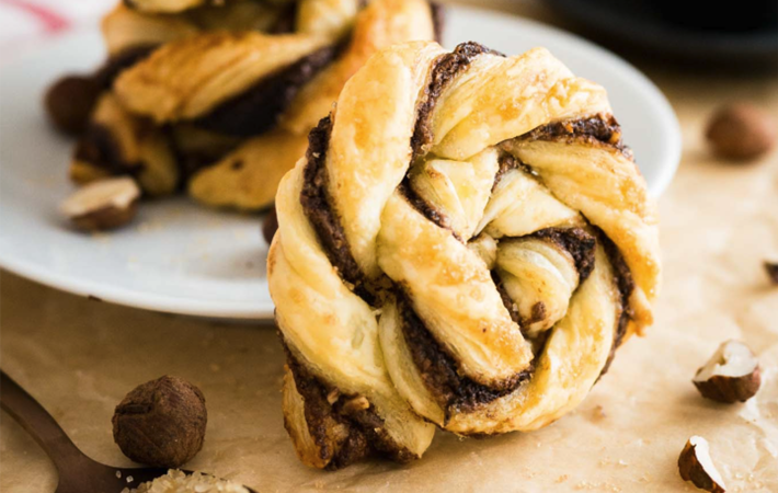 easy twisted nutella danish is an ornate and beautiful christmas breakfast idea for kids