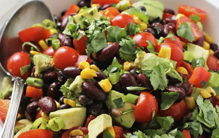 mexican bean salad is an ideal healthy mexican side dish for summer potlucks