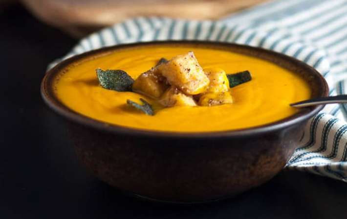 smoky chipotle sweet potato soup is creamy and warming 