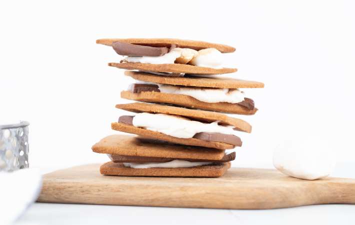 Smores in the oven is an easier, faster way to make smores.