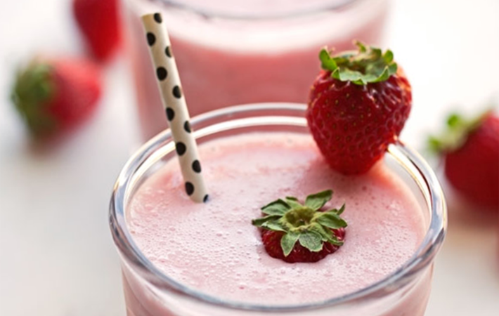 strawberry lassi is a classic indian yogurt drink