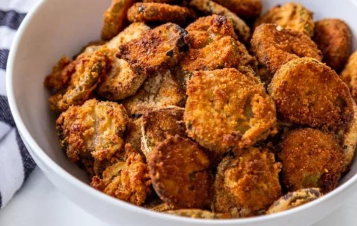 crispy vegan air fried pickles