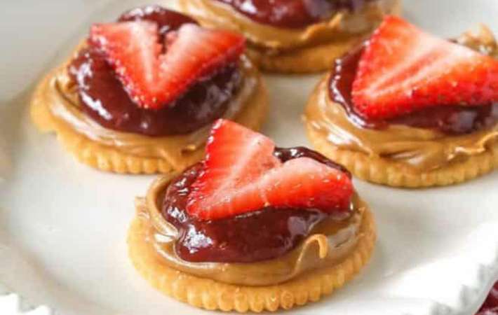 double strawberry cookie butter bites is a twist on the classic peanut butter