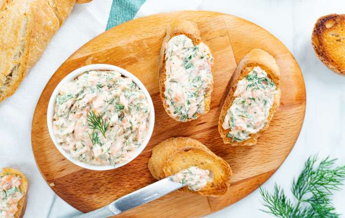 salmon rillettes are a sophisticated cold super bowl appetizer