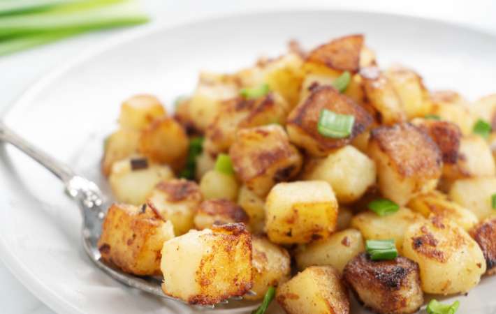 crispy skillet breakfast potatoes is a delicious vegan breakfast